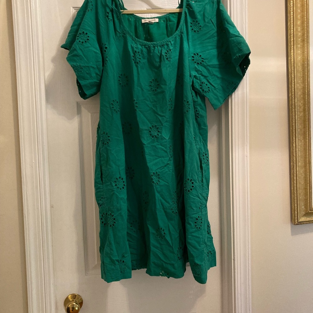 Green Eyelet Short Sleeve Dress